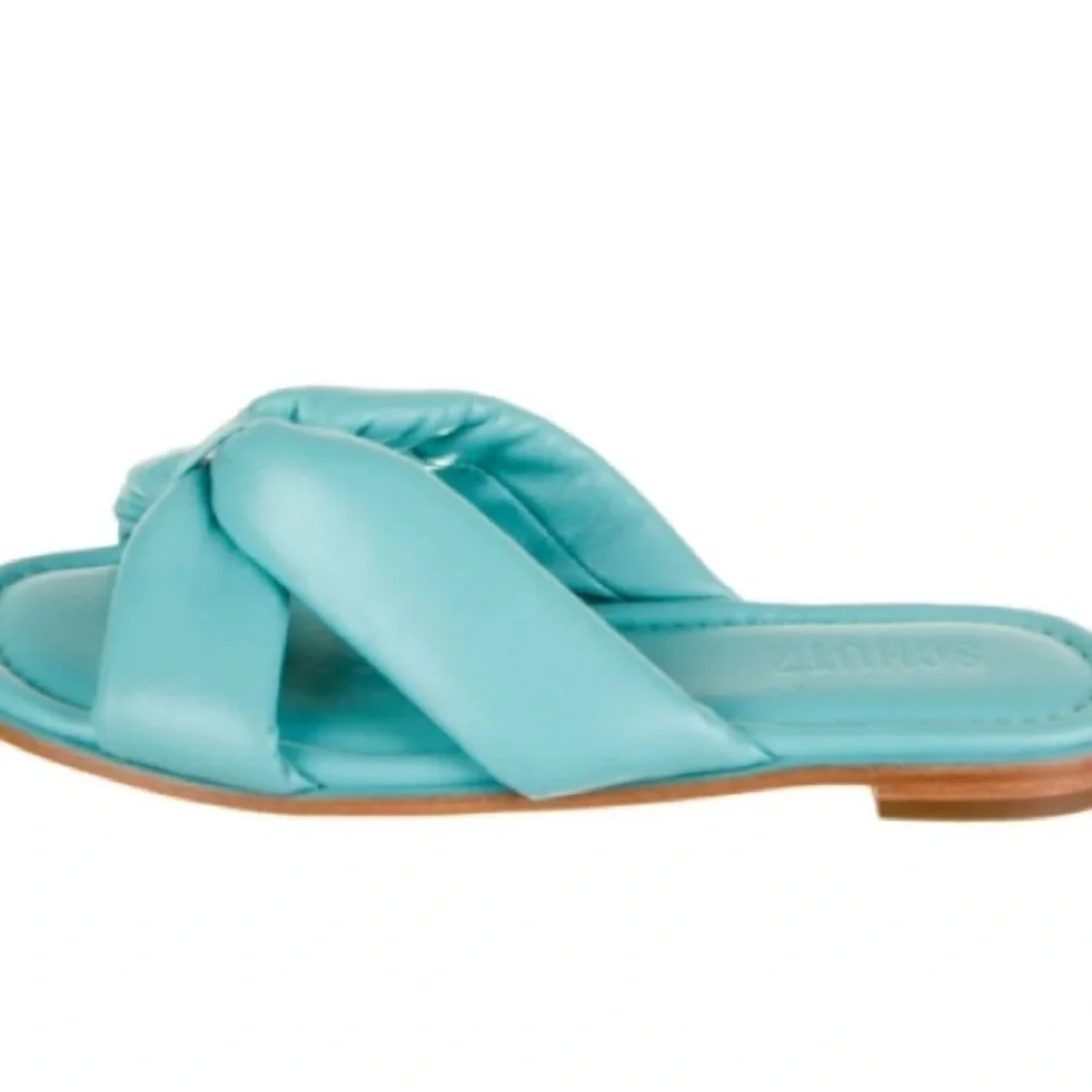 SCHUTZ Leather Slides brand new in box